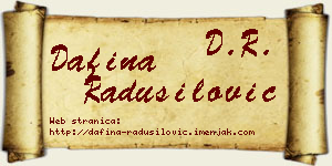 Dafina Radusilović vizit kartica